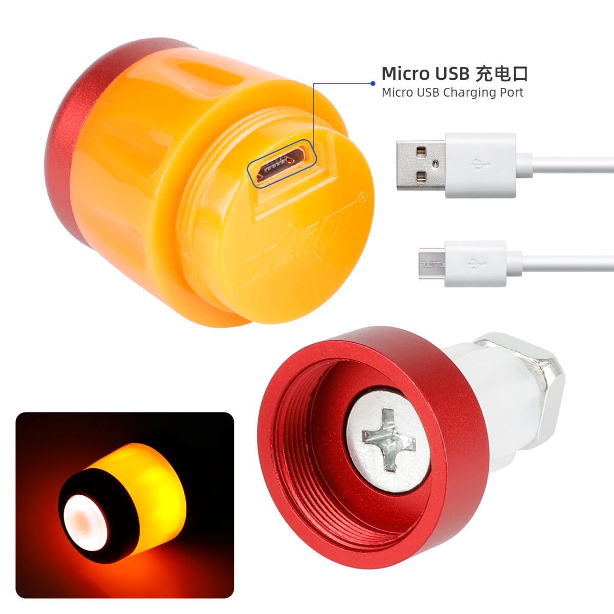 Juego de extensores de agarre Ulip con carga USB y luz para scooters Xiaomi y ES (RRO) - Imagen 6