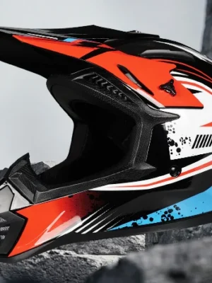 Casco todoterreno rojo brillante talla L (57-58)