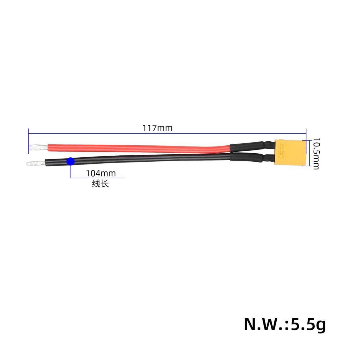 Cable de batería con conector macho XT30 - Imagen 2
