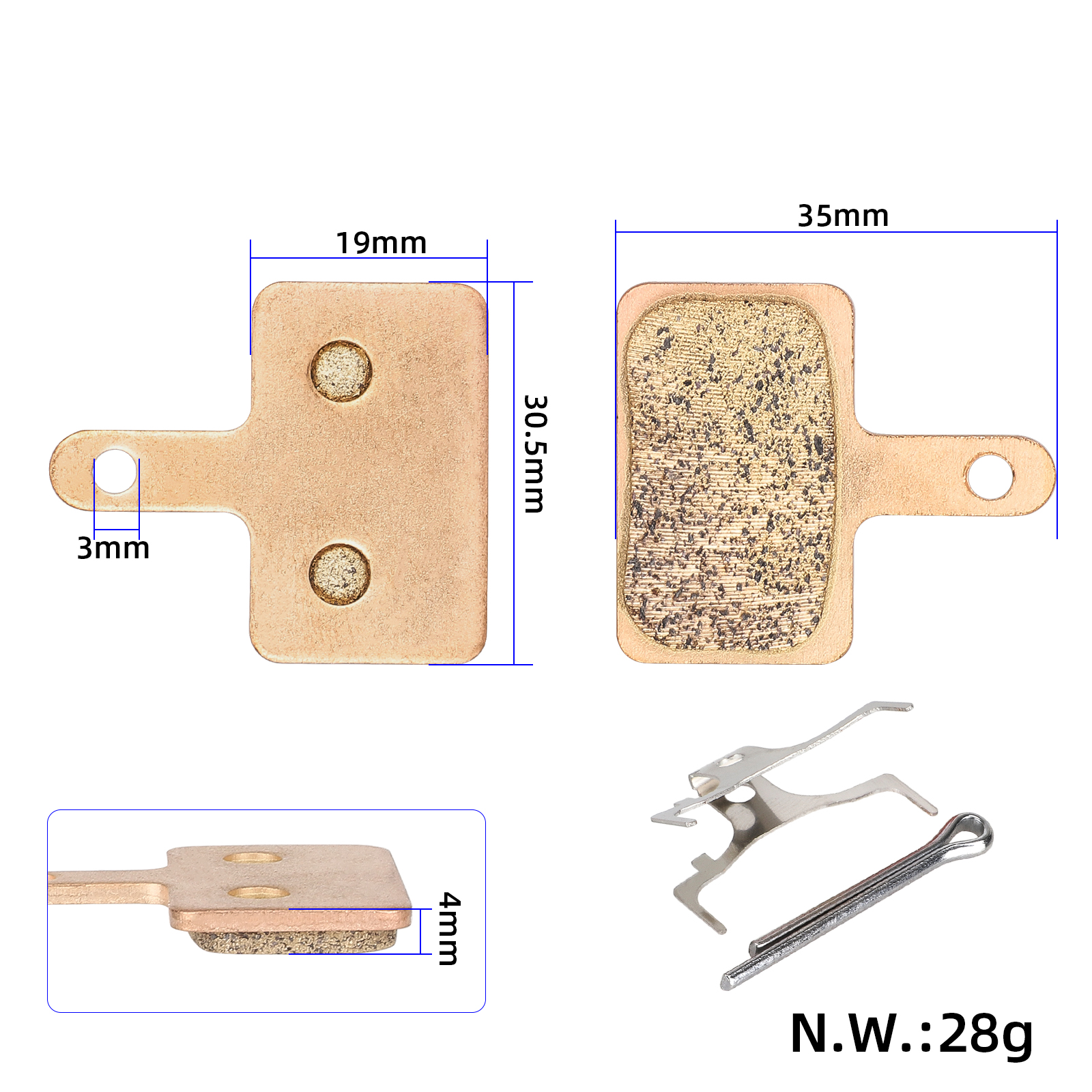 Pastillas de freno sinterizadas de aceite ZOOM en oro rosa - Imagen 6