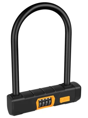 Cerradura de combinación antirrobo en forma de U negra