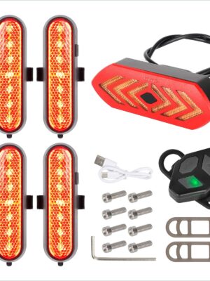 Juego de 4 luces intermitentes recargables rojas Ulip + 1 juego de luces traseras intermitentes con control remoto para scooters Xiaomi Pro/Pro2/1S o suspensión trasera Ulip