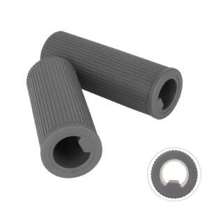 1 par de empuñaduras grises de 94 mm con orificios pasantes y ranuras