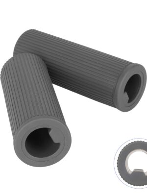 1 par de empuñaduras grises de 94 mm con orificios pasantes y ranuras