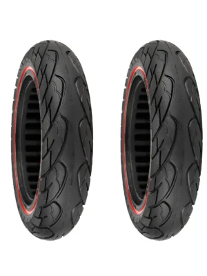 2 neumáticos sólidos 10*2.125 con círculo rojo (36 mm)