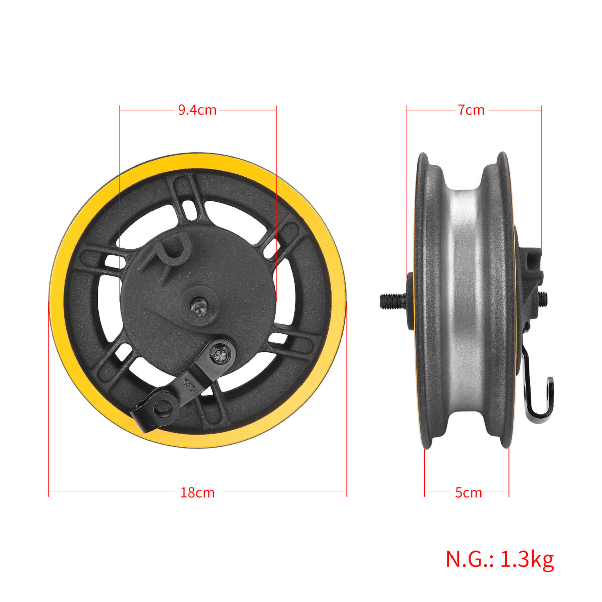 Buje de rueda delantera con tambor para scooter Max G30 - Imagen 2