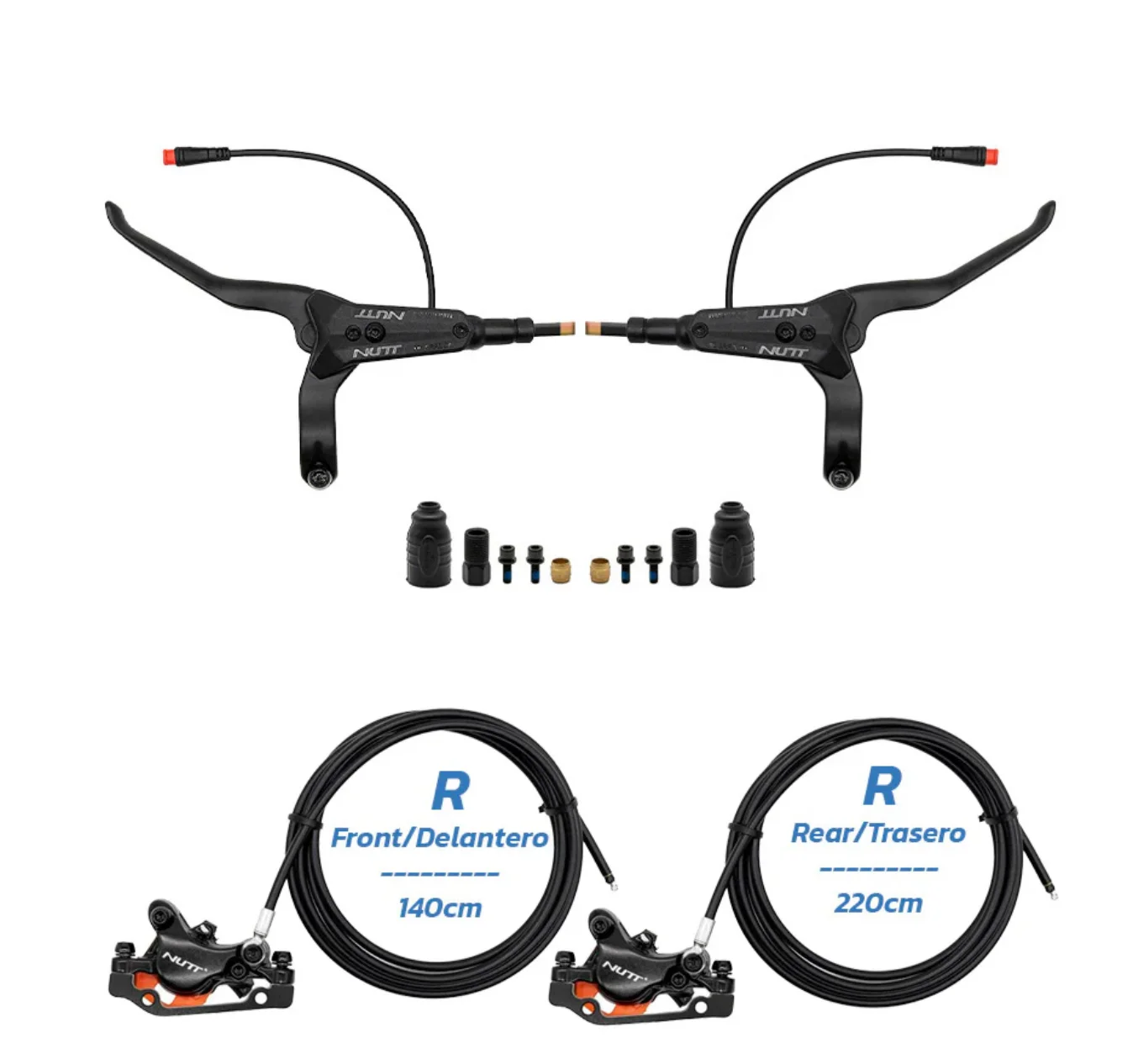 Freno de disco de aceite NUTT delantero derecho y trasero derecho (140 cm + 220 cm con 180F, 160R) + kit de freno izquierdo y derecho Y5 - Imagen 2