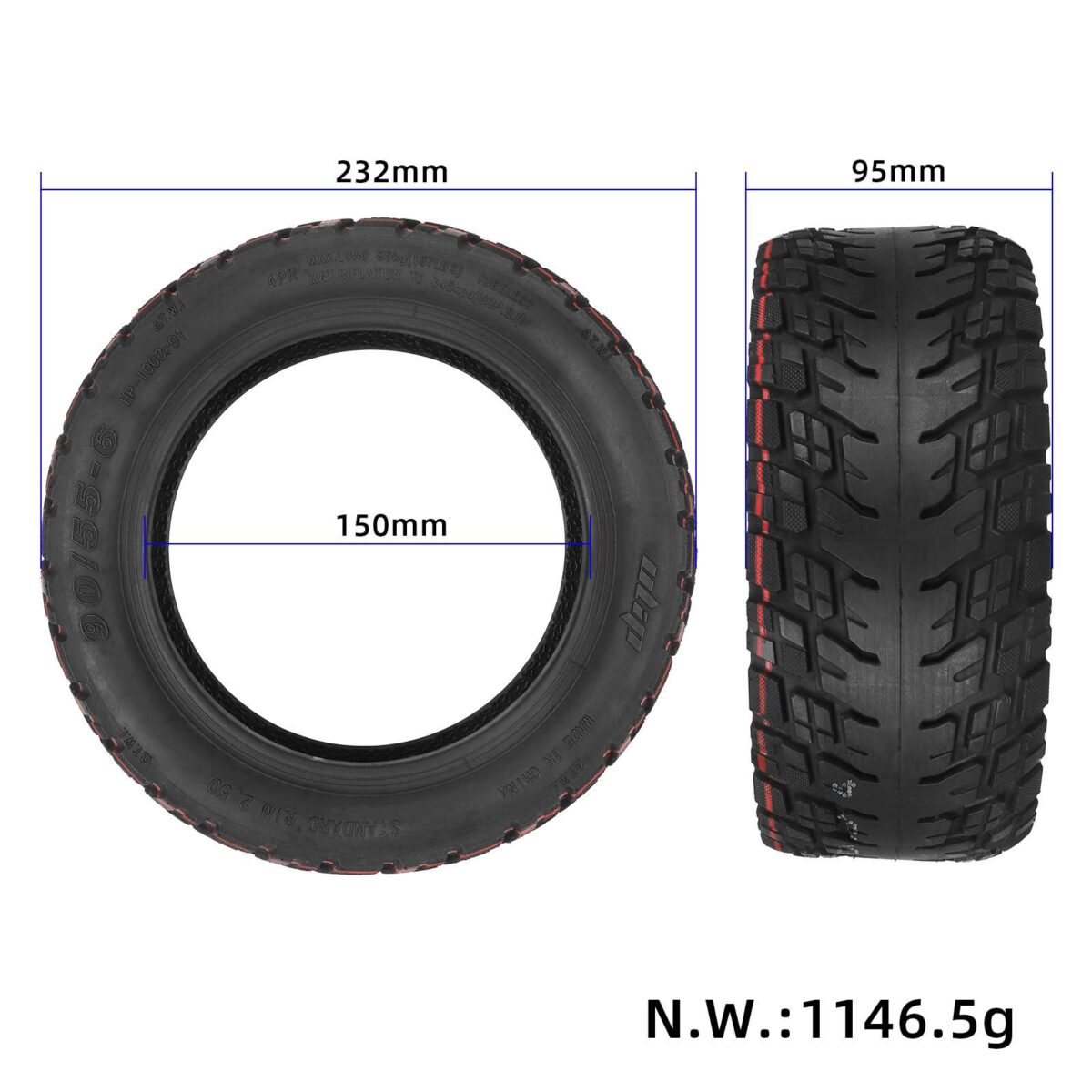 Neumático todoterreno sin cámara autorreparable Ulip 90/55-6 - Imagen 3