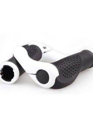 1 par de puños de bocina de bicicleta blancos