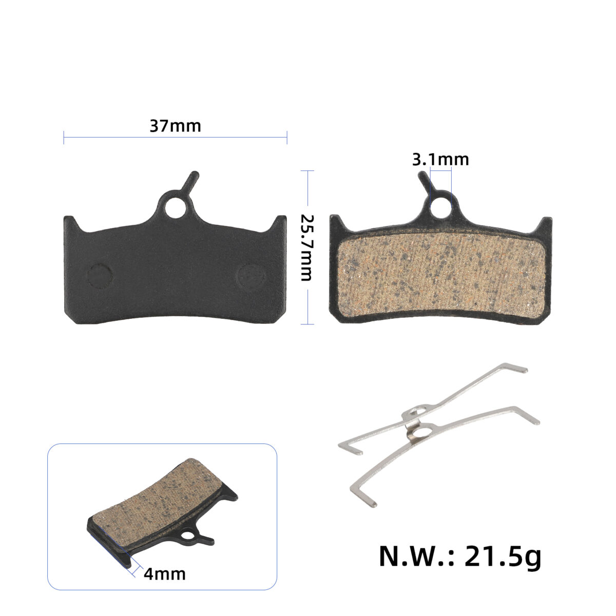 Almohadilla rectangular negra 801 - Imagen 3