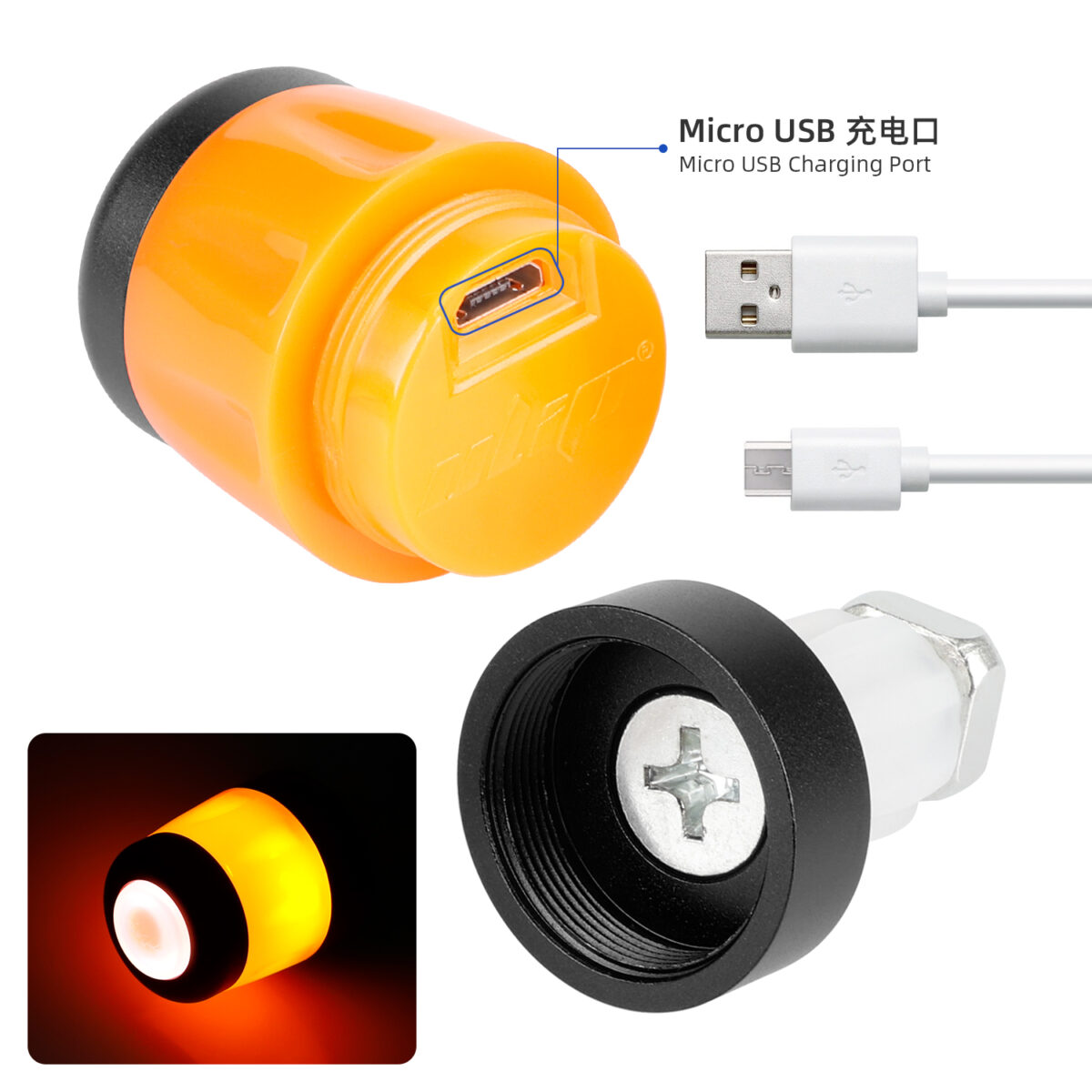 Juego de extensores de agarre Ulip con carga USB y luz para scooters Xiaomi y ES (BBO) - Imagen 3