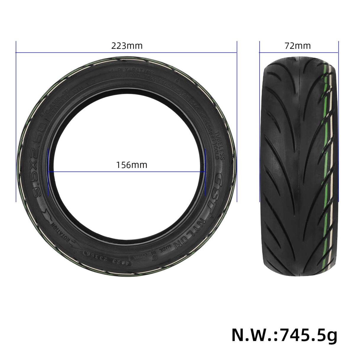 Neumático sin cámara autorreparable CST 9.5*2.5 con buena calidad - Imagen 2