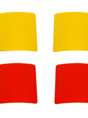 Dos pegatinas reflectantes de matrícula Pro2 rojas + dos pegatinas reflectantes de matrícula Pro2 amarillas