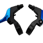 Par de manetas de freno de aluminio para bicicleta plegable A70 (azul y negro)