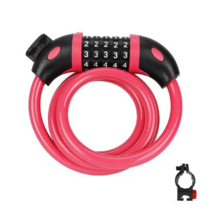 Candado de combinación roja de cinco dígitos