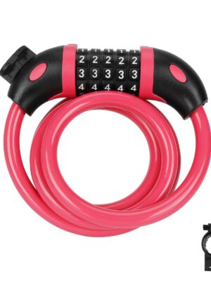 Candado de combinación roja de cinco dígitos