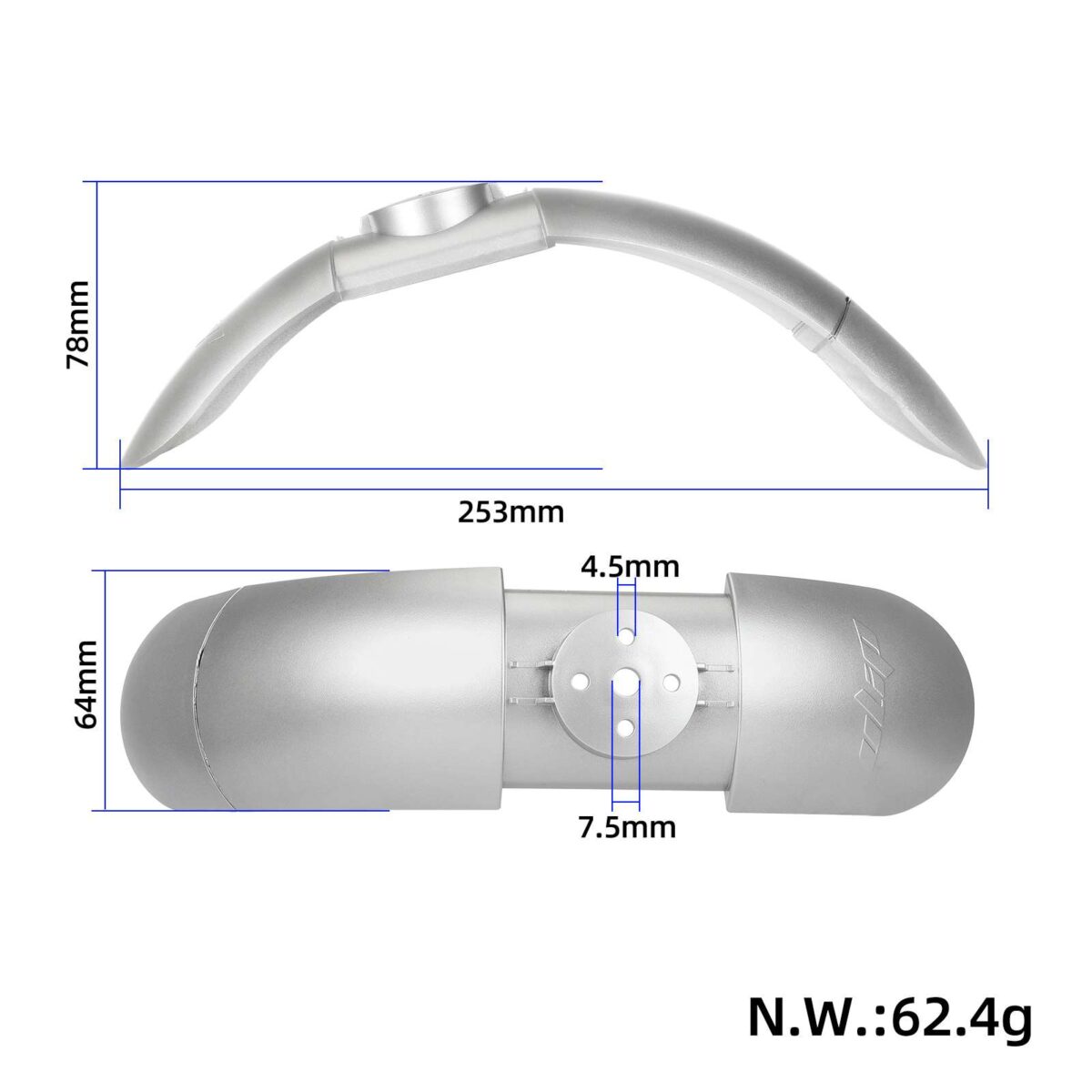 Guardabarros delantero Ulip plateado con goma para patinetes Xiaomi - Imagen 2