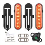 Ulip rojo 2 juegos de luces intermitentes recargables con control remoto