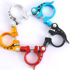 Abrazadera de tubo de liberación rápida para bicicleta negra de 31,8"