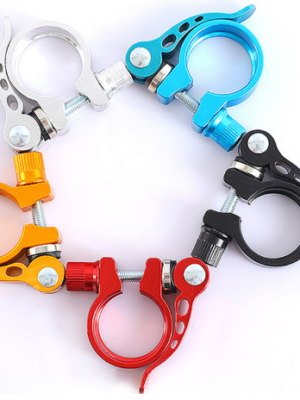 Abrazadera de tubo de liberación rápida para bicicleta negra de 31,8"