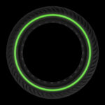 Neumático sólido de 8,5 pulgadas con círculo verde fluorescente