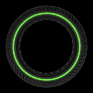 Neumático sólido de 8,5 pulgadas con círculo verde fluorescente