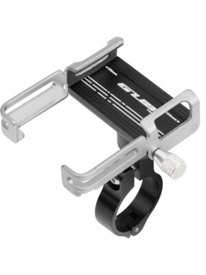 Soporte para teléfono GUB P20 de aleación de aluminio negro y plateado