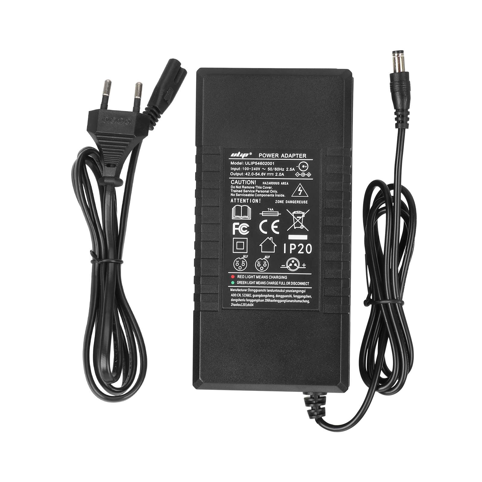 Cargador certificado Ulip42V~54.6V2ADC2.1 (estándar europeo) - Imagen 3