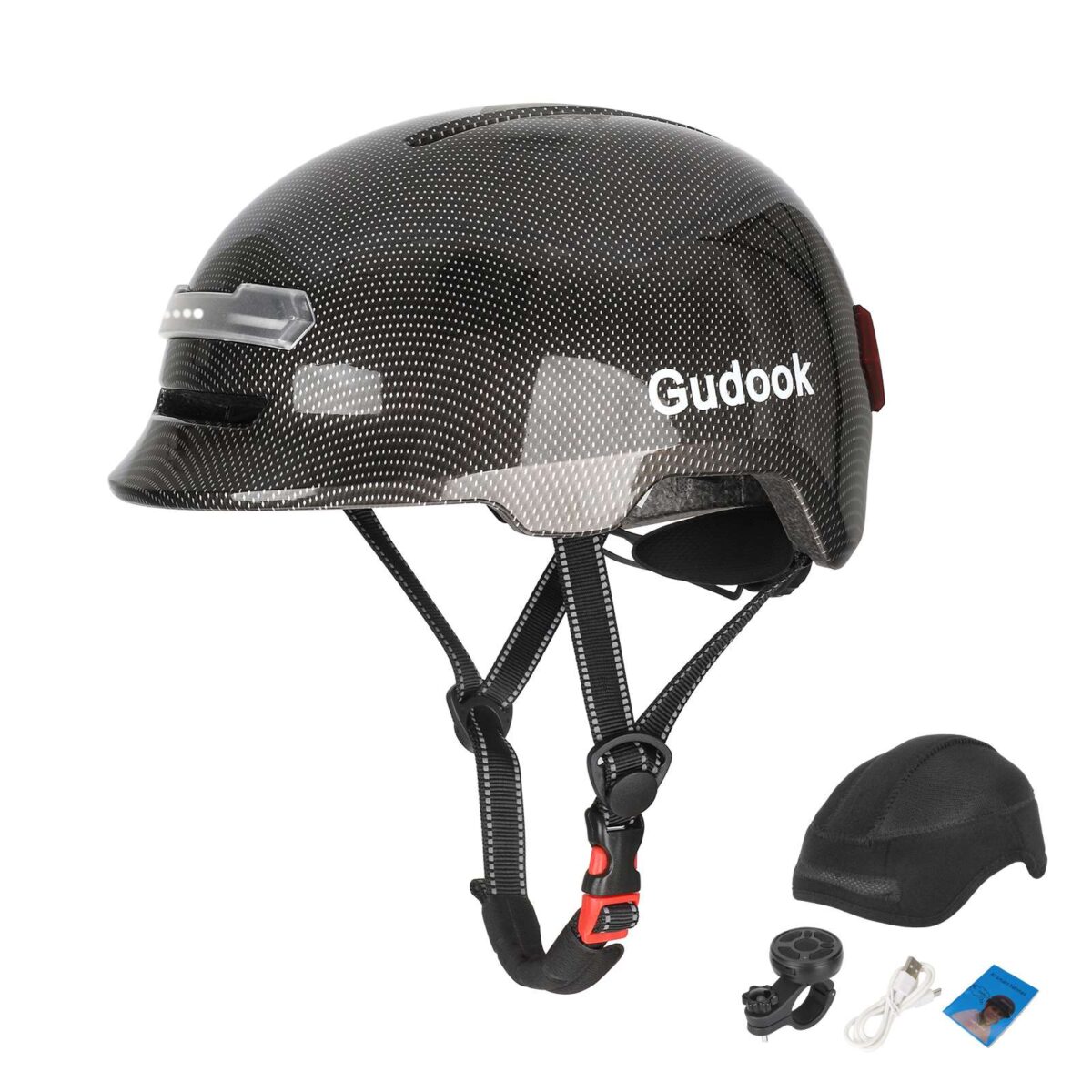 Casco con luz de voz Z005 negro brillante - Imagen 4
