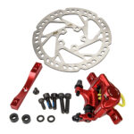 Juego de frenos Xtech rojos que incluye disco de 135 mm y adaptador rojo