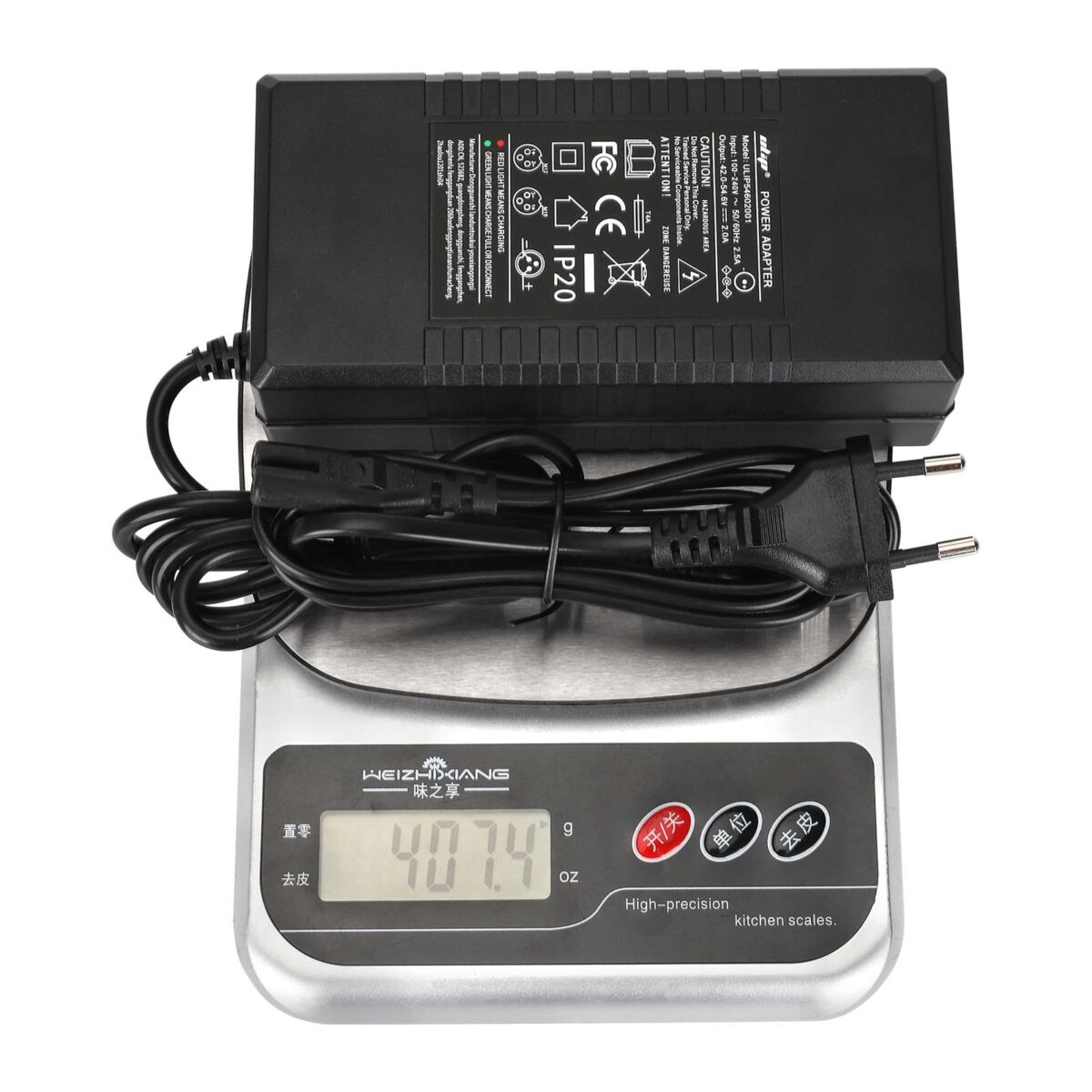 Cargador certificado con enchufe de aviación grande Ulip de 42 V a 54,6 V 2 A (estándar europeo) - Imagen 6