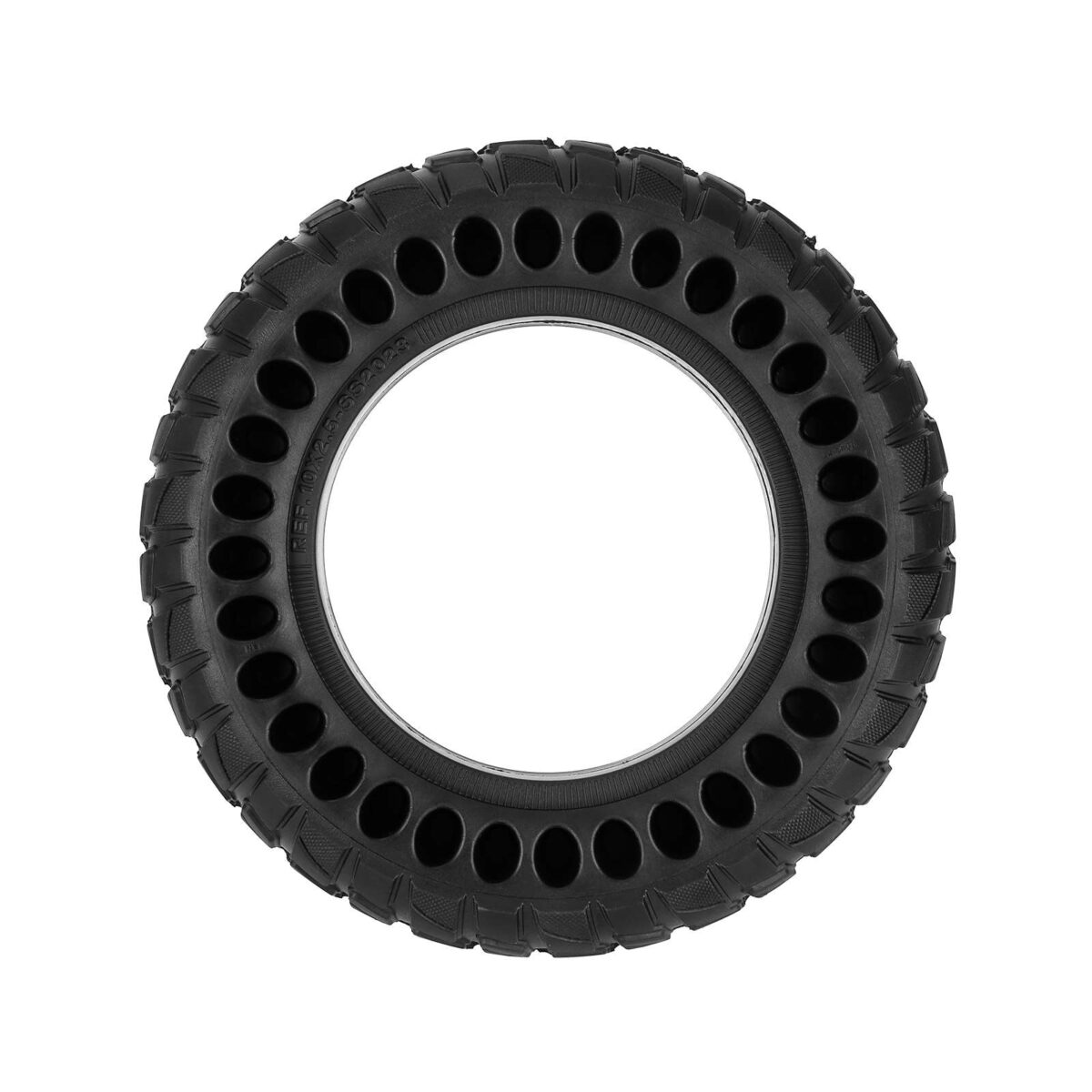 Neumático sólido de caucho negro REF 10*2.5 con ranura de 37 mm - Imagen 4