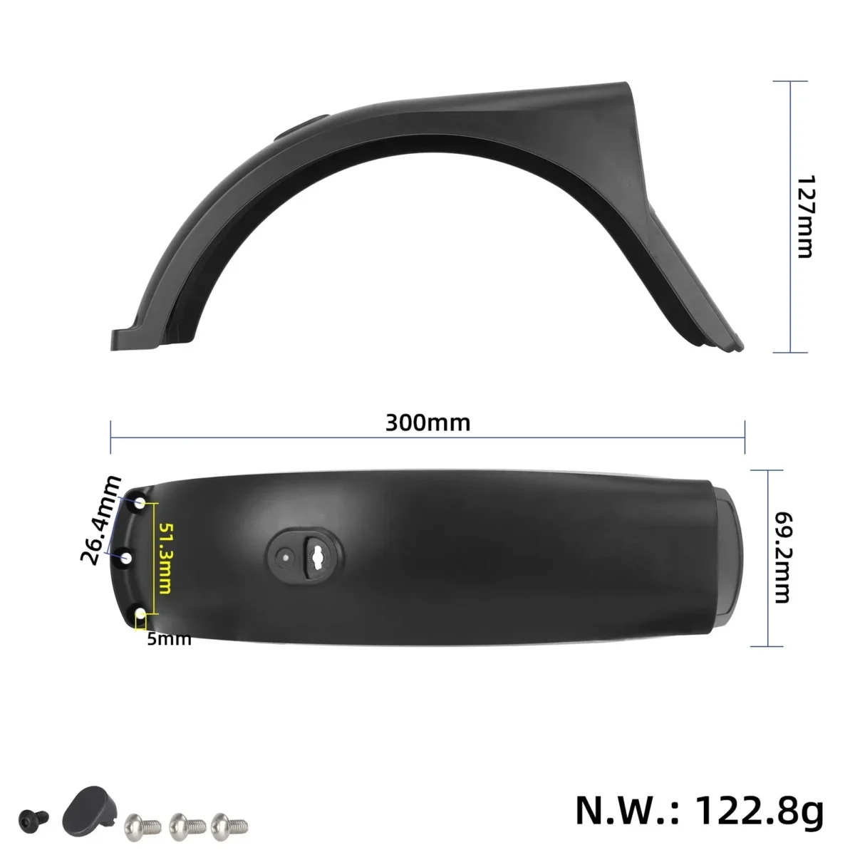 Guardabarros trasero con gancho para Xiaomi 5 Pro - Imagen 4