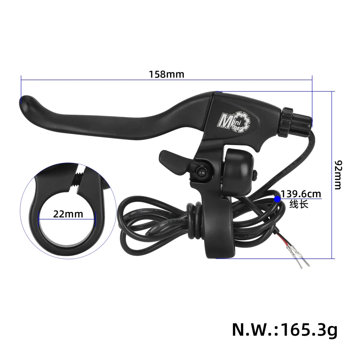 Maneta de freno izquierda DUALTRON con timbre para DUALTRON EAGLE / DUALTRON MINI - Imagen 2