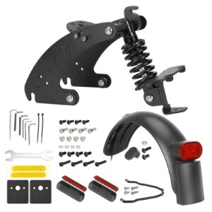 Suspensión trasera Ulip V2 negra con soporte metálico de guardabarros trasero para scooter G30 Max