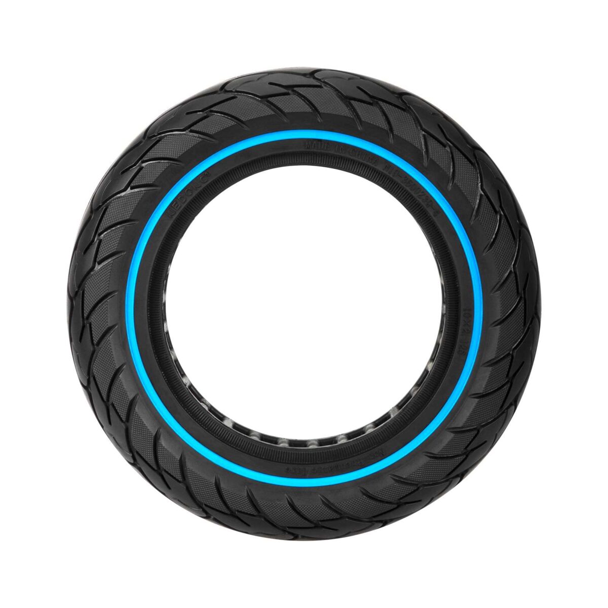 Neumático sólido de 10 x 2,125 pulgadas con círculo azul y ranura de 36 mm - Imagen 3