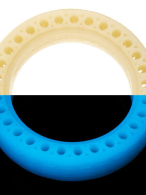 Neumático sólido de panal de abeja de 8 1/2 x 2 pulgadas (color azul fluorescente)