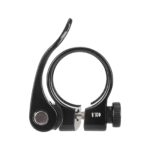 Abrazadera de tubo de asiento negra sin orificio de 31,8 mm