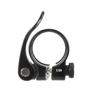 Abrazadera de tubo de asiento negra sin orificio de 31,8 mm