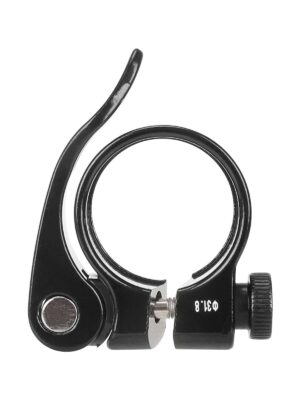 Abrazadera de tubo de asiento negra sin orificio de 31,8 mm