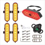 Juego de 4 luces intermitentes recargables amarillas Ulip + 1 luz trasera intermitente con control remoto para scooters Xiaomi M365/1S
