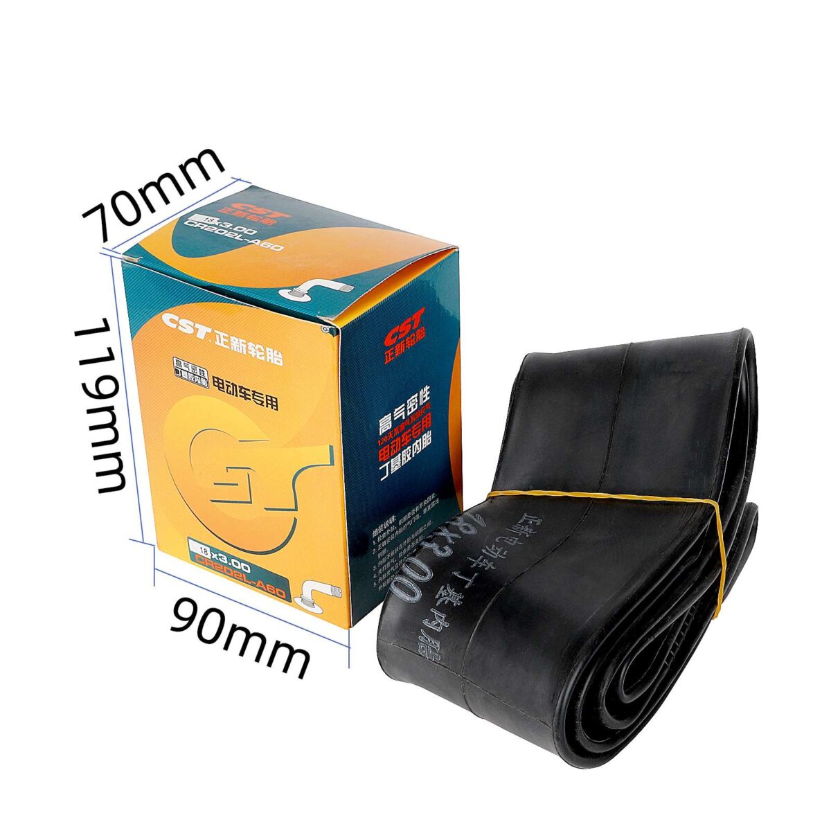 Neumático interior CST 18*3 con válvula doblada hacia afuera a 60° - Imagen 6