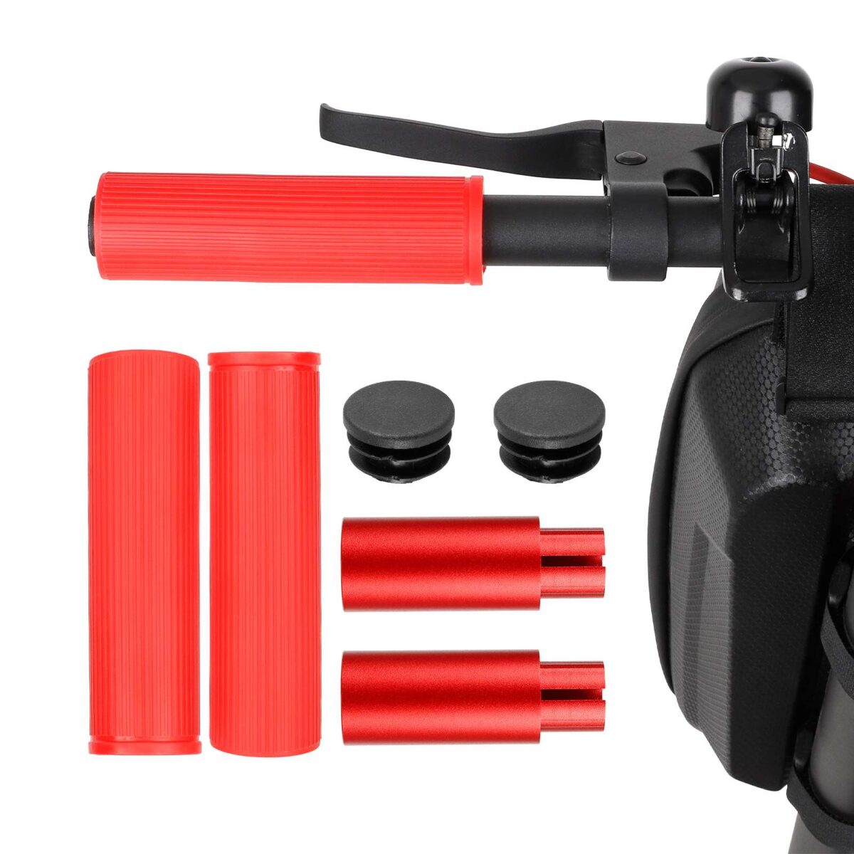 Kit extensor de manillar de silicona Ulip rojo sin luz para scooters de las series Xiaomi y Ninebot ES - Imagen 6