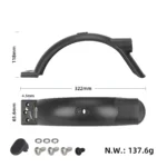 Guardabarros trasero Xiaomi 5 con gancho y tornillos - Imagen 2