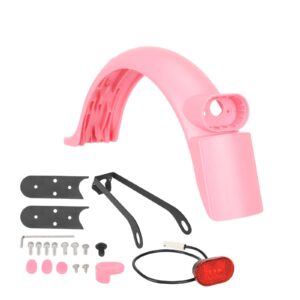 Kit de guardabarros trasero rosa con luz, soporte metálico y gancho para patinete M365 Pro/Pro2