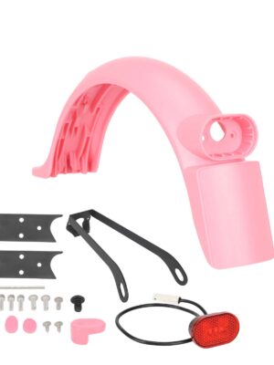 Kit de guardabarros trasero rosa con luz, soporte metálico y gancho para patinete M365 Pro/Pro2