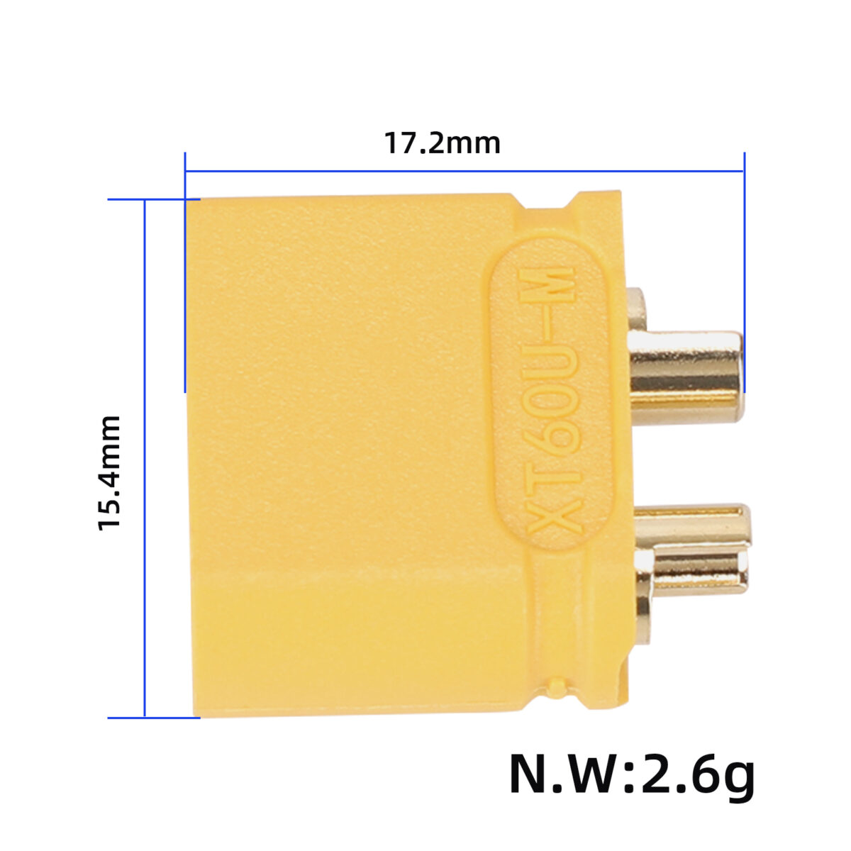 Conector macho Amass XT60U-M - Imagen 2