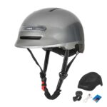 Casco con luz de voz Z005 gris brillante - Imagen 3