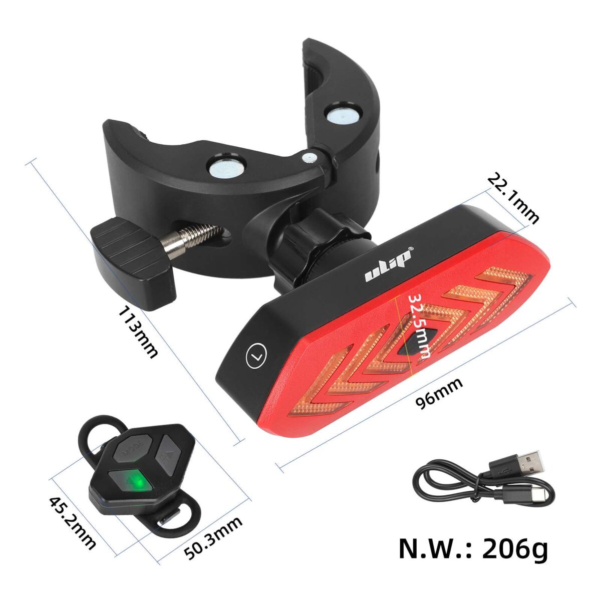 Luz trasera y guardabarros con intermitente recargable Ulip con control remoto recargable - Imagen 6
