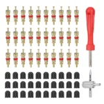 Juego de 62 insertos de válvula + herramienta de extracción + llave